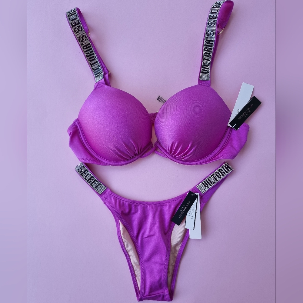 Victoria's Secret shine strap bombshell swimsuit 32B 32C 34C Xs S M nwt